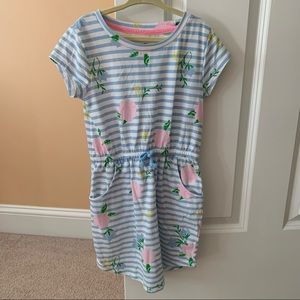 Blue Striped Floral T-Shirt Dress Pockets Size 6X